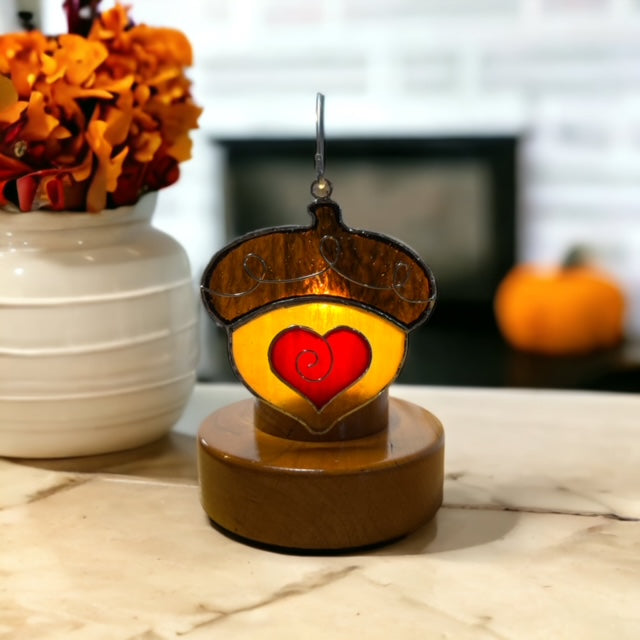 Glass Cover- Fall-time Acorn