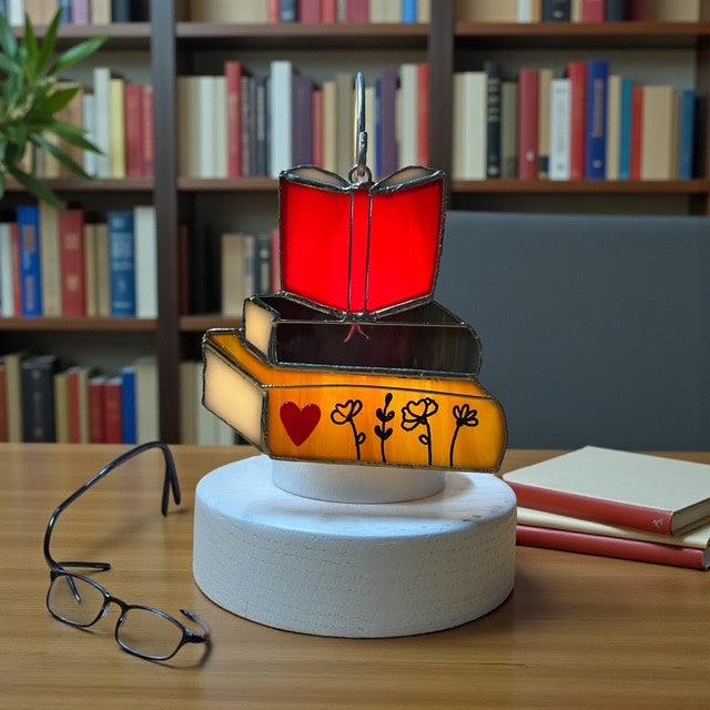 Glass Cover- Book Stack (Divoted SALE)