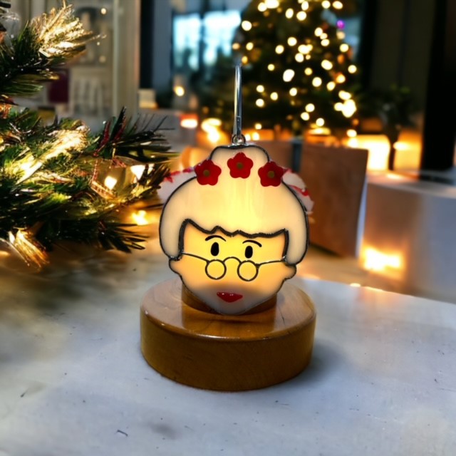 Glass Cover- Mrs. Claus