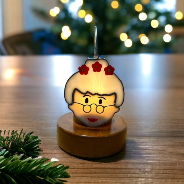 Glass Cover- Mrs. Claus