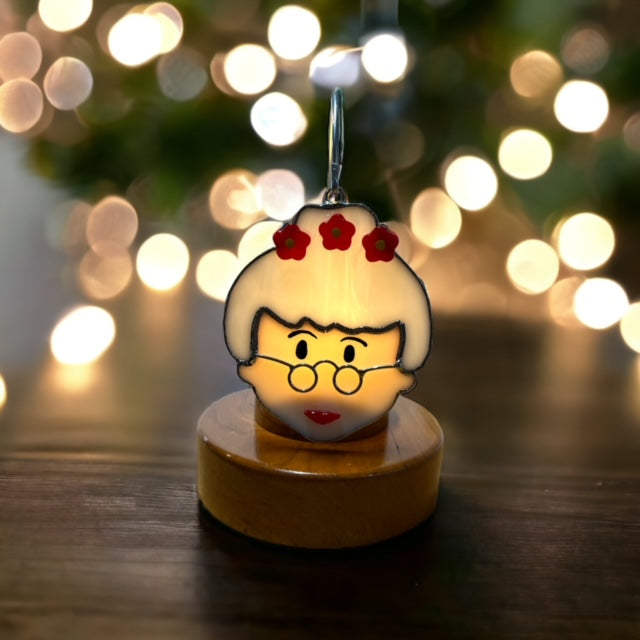 Glass Cover- Mrs. Claus