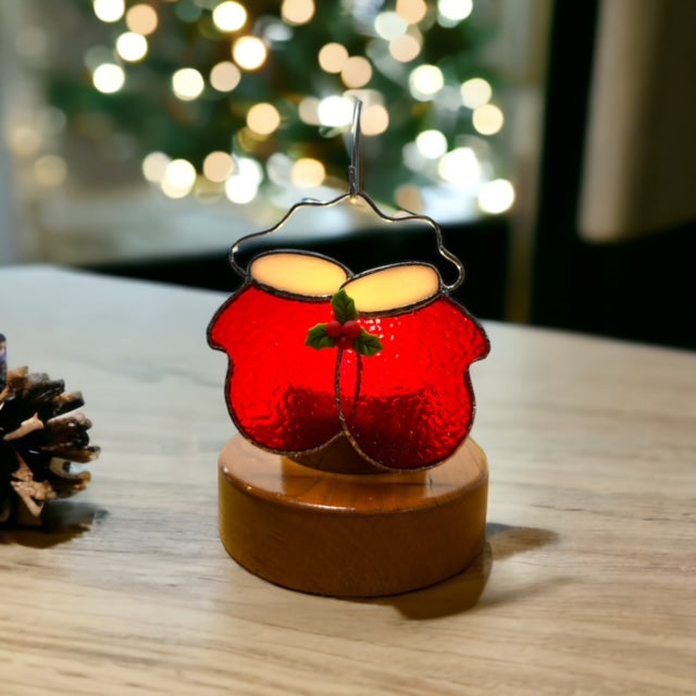 Glass Cover- Red Holiday Mittens