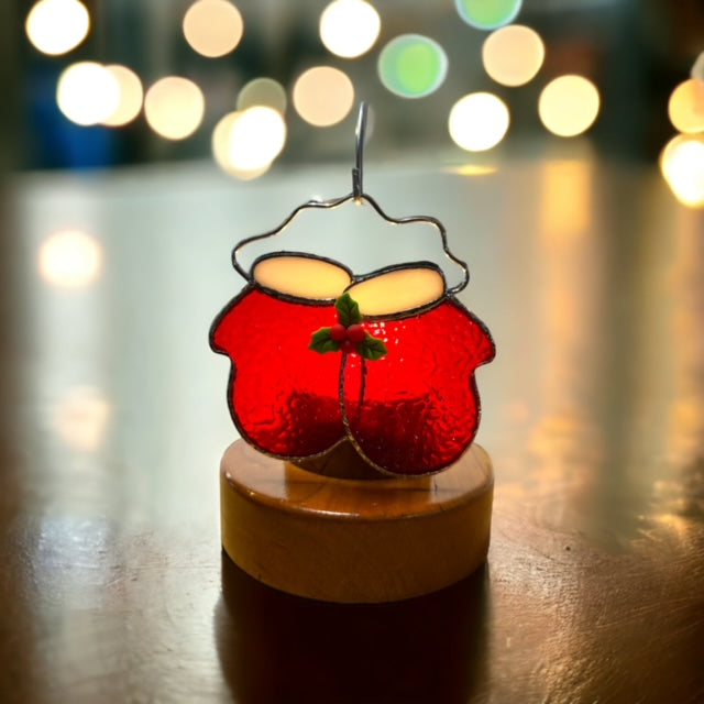 Glass Cover- Red Holiday Mittens