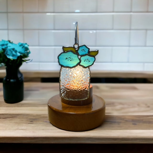 Glass Cover- Flowers Clear Ball Jar