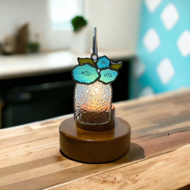 Glass Cover- Flowers Clear Ball Jar