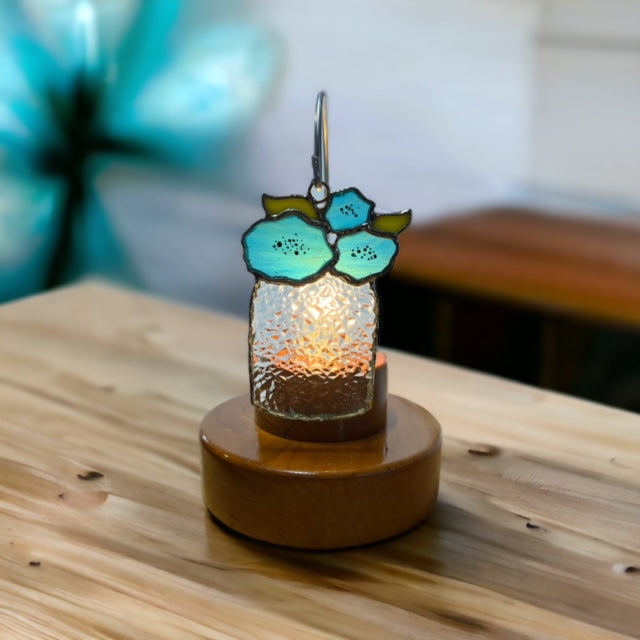 Glass Cover- Flowers Clear Ball Jar