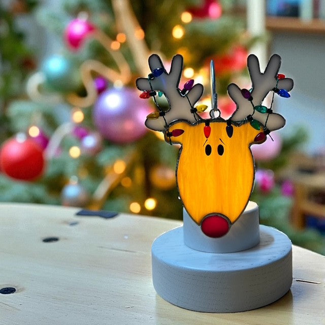 Glass Cover- Holiday Reindeer