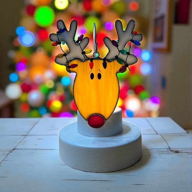 Glass Cover- Holiday Reindeer