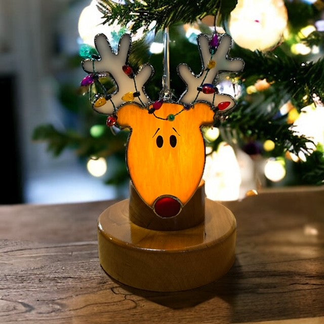 Glass Cover- Holiday Reindeer