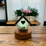 Glass Cover- Birdhouse with Heart