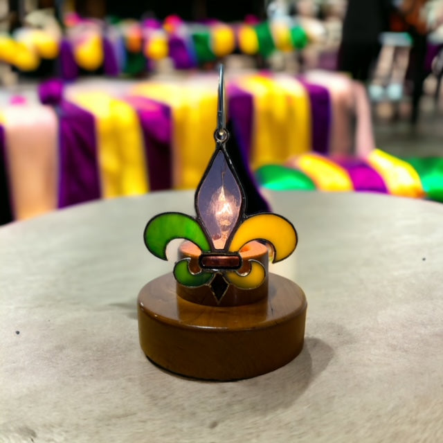 Glass Cover- Mardi Gras Fleur De Lis