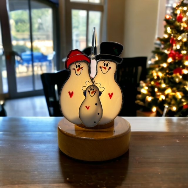 Glass Cover- Snowfamily 1 baby