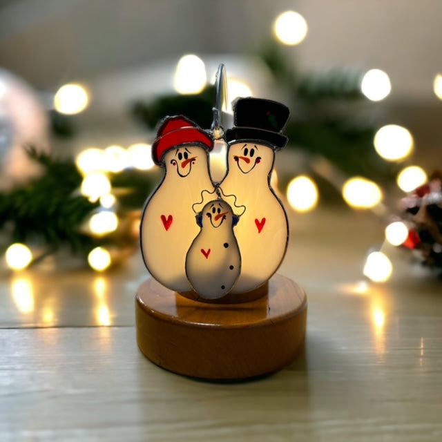 Glass Cover- Snowfamily 1 baby