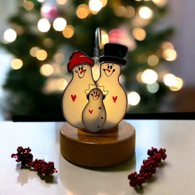 Glass Cover- Snowfamily 1 baby