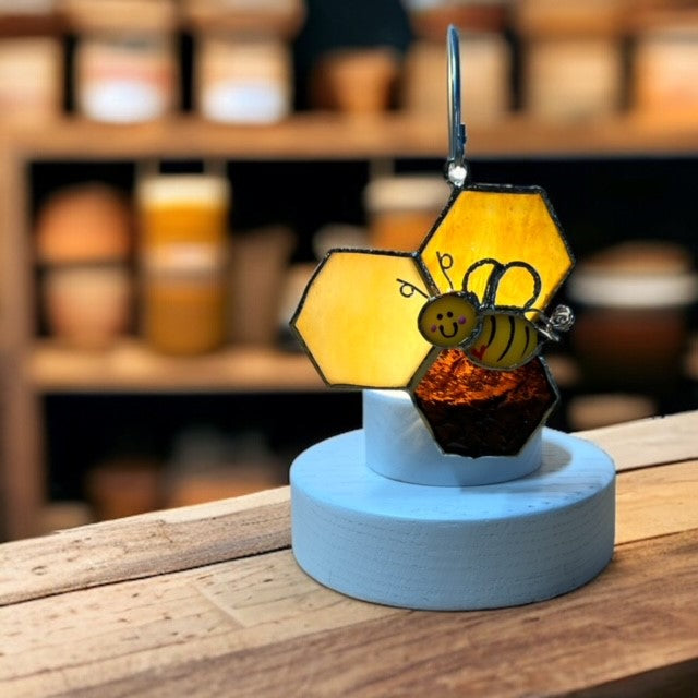 Glass Cover- Bee / Honeycomb