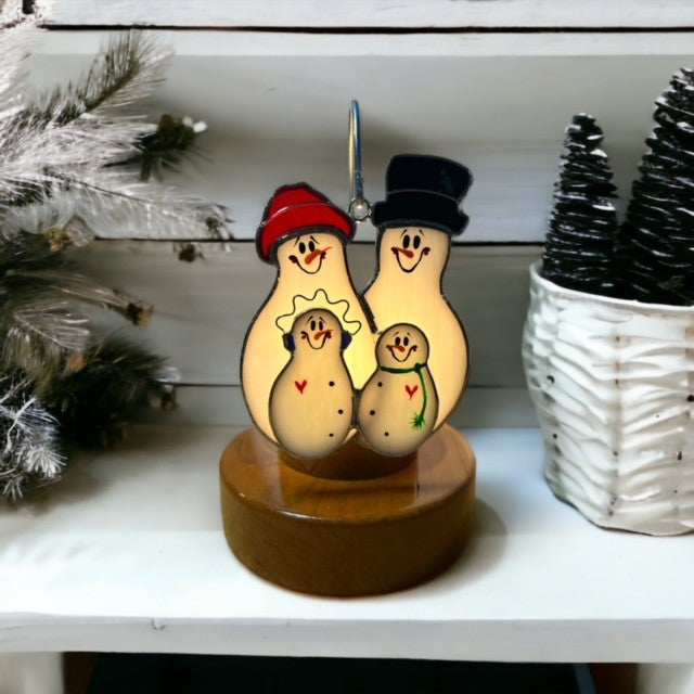 Glass Cover- SnowFamily 2 babies