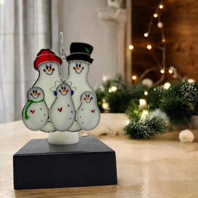 Glass Cover- Snowfamily 3 babies