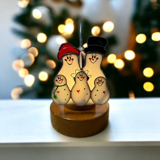 Glass Cover- Snowfamily 3 babies
