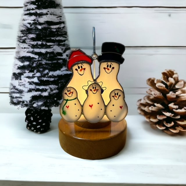 Glass Cover- Snowfamily 3 babies