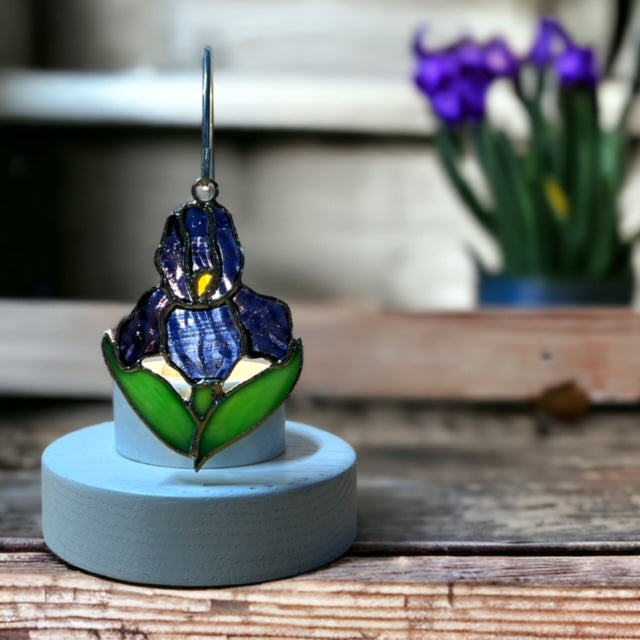 Glass Cover- Iris Flower