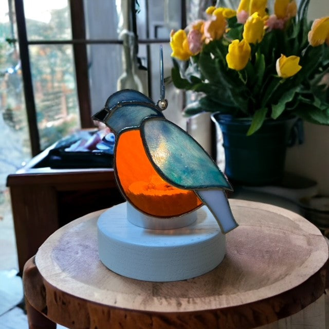 Glass Cover- Blue Bird / Robin