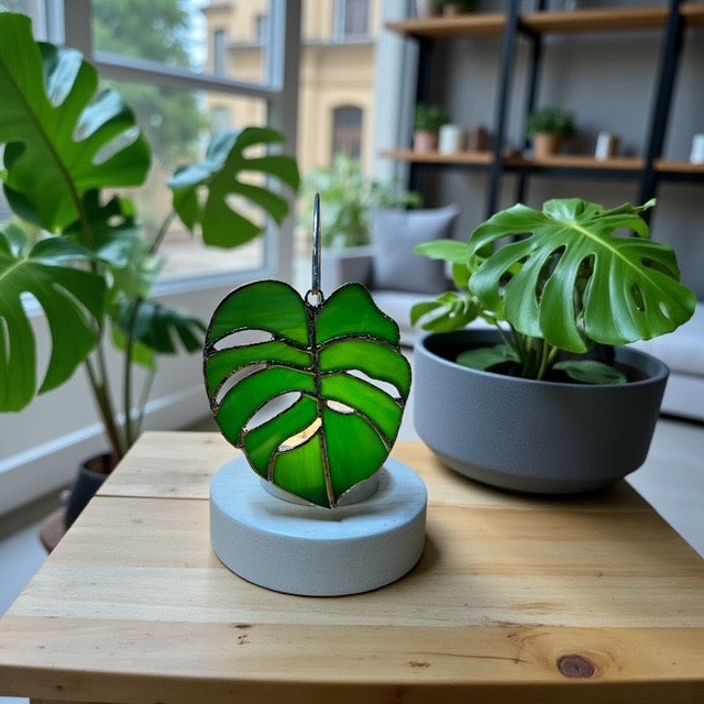 Glass Cover- Monstera Leaf