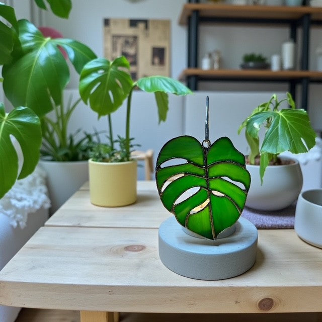 Glass Cover- Monstera Leaf