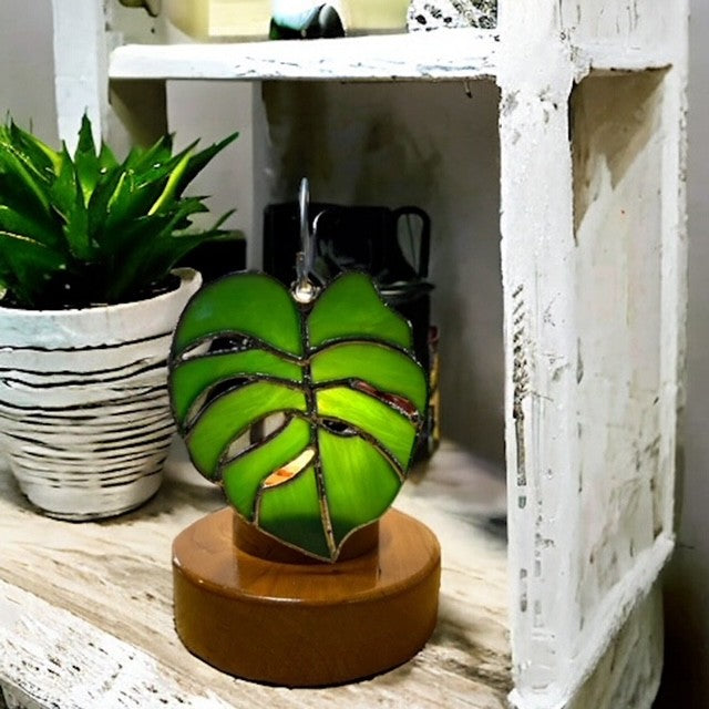 Glass Cover- Monstera Leaf