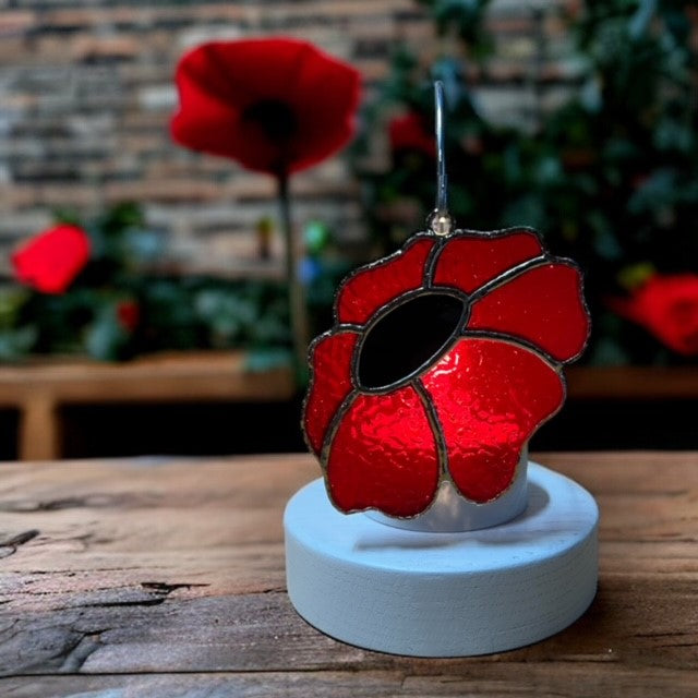 Glass Cover- Poppy Flower