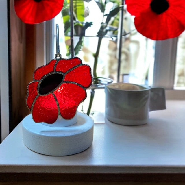 Glass Cover- Poppy Flower