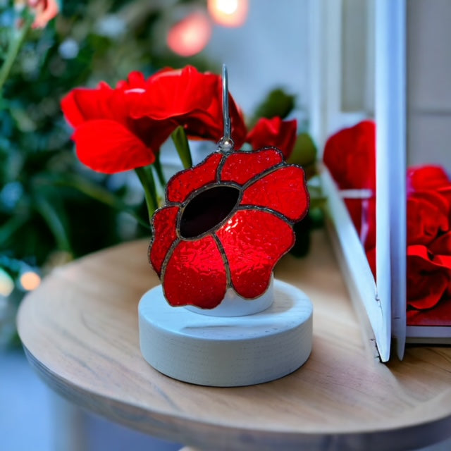 Glass Cover- Poppy Flower