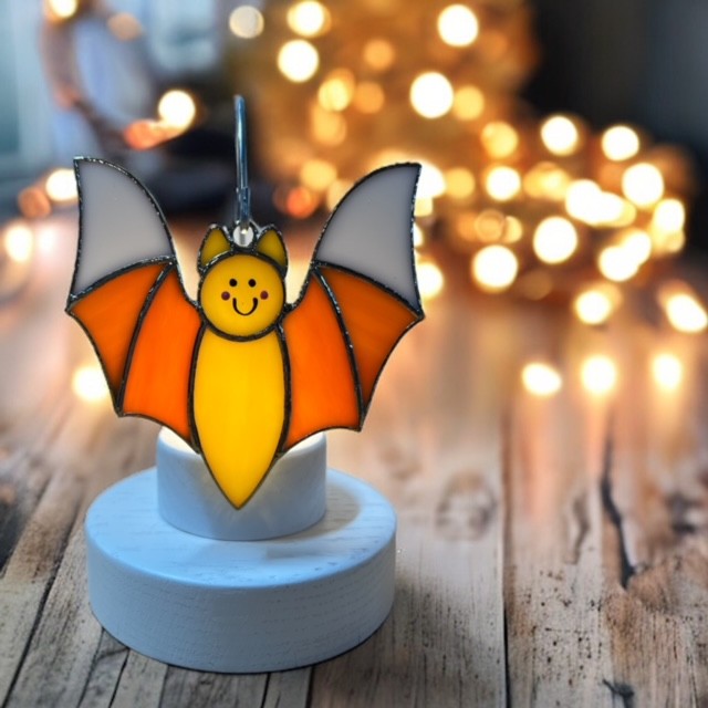 Glass Cover- Candy Corn BAT