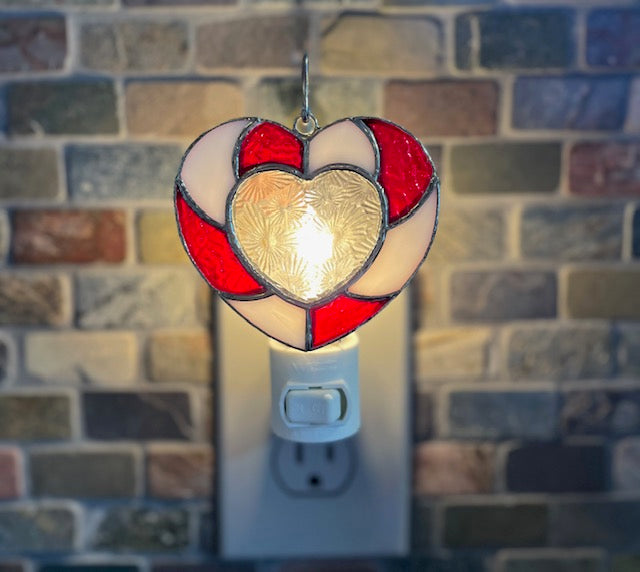 Glass Cover- Candy Cane Heart