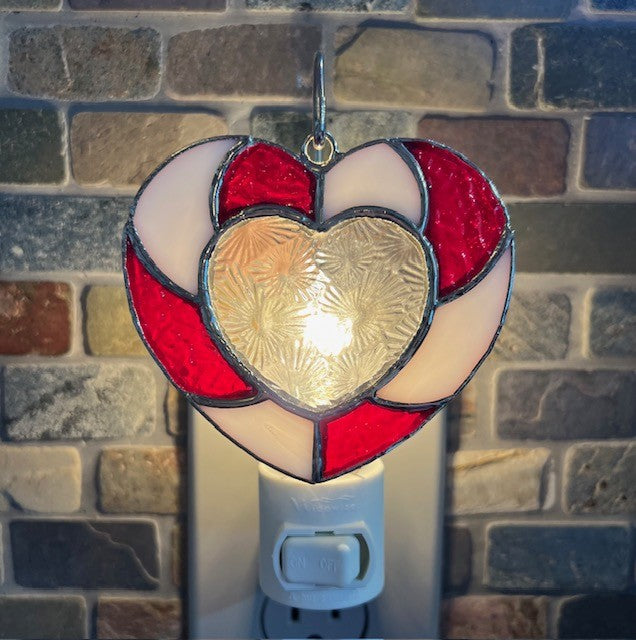 Glass Cover- Candy Cane Heart