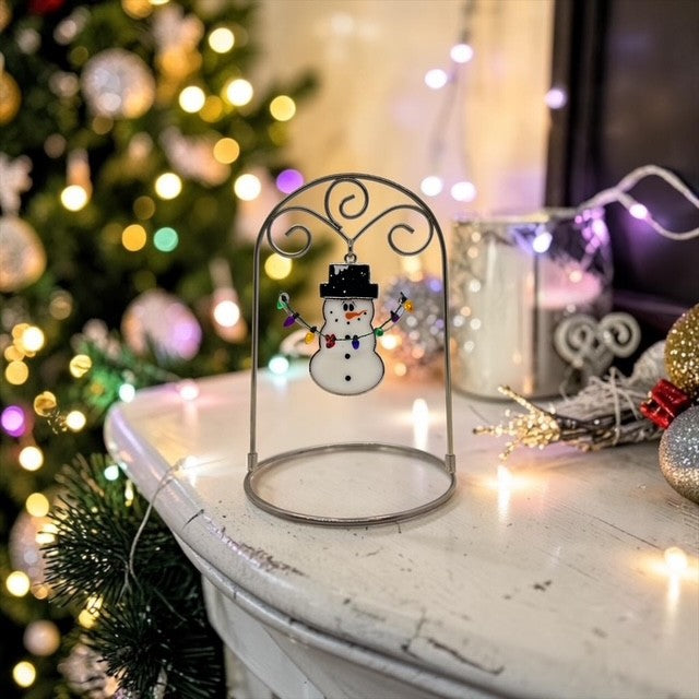 Glass Cover- Christmas Light Snowman (Black Winter Hat) Coming Soon