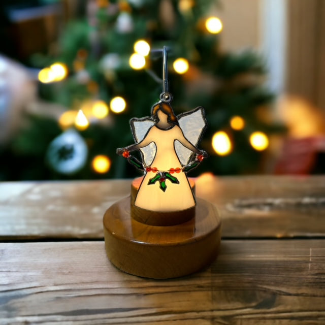 Glass Cover- The Angel Gabriel with Holly