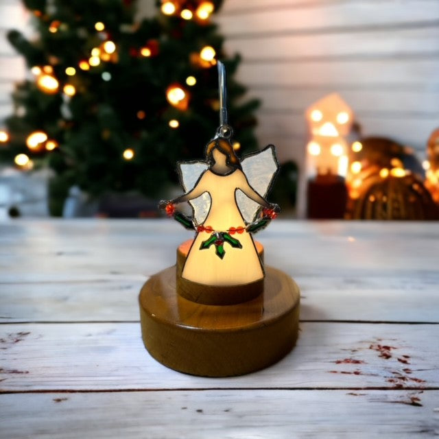 Glass Cover- The Angel Gabriel with Holly