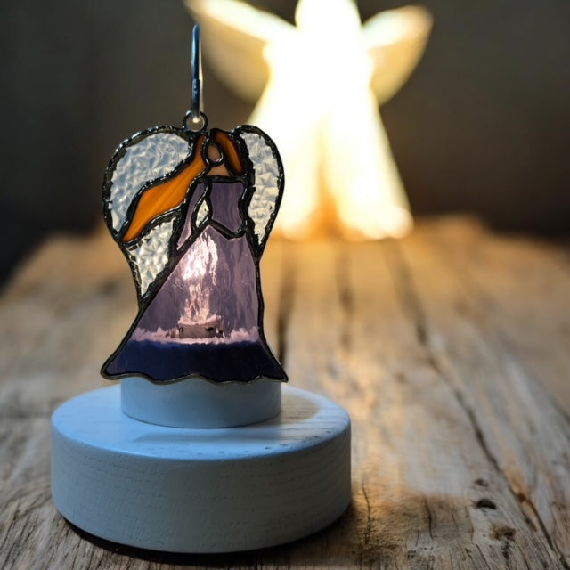 Glass Cover- The Angel of Hope , Spring Purple