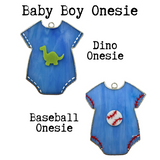 Glass Cover- Baby Boy Onesie (Dinosaur, Bumble Bee, Winnie the Pooh, Baseball)