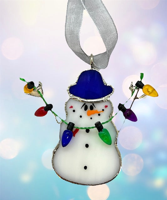 Swittle- Christmas Snowman Ornament (Blue Hat)
