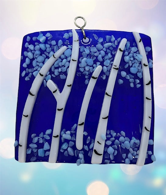 Glass Cover- Birch Trees