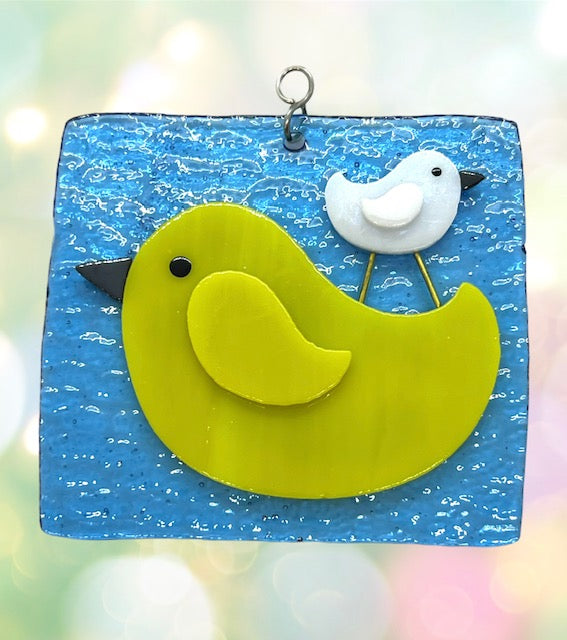 Glass Cover- Momma & Baby Bird