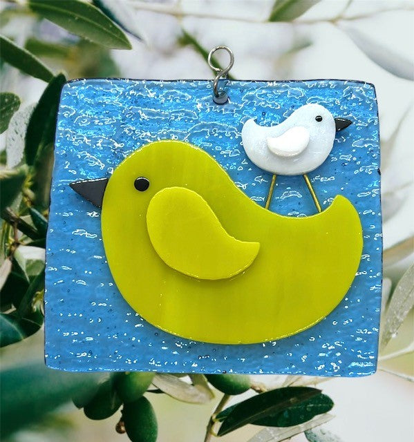 Glass Cover- Momma & Baby Bird