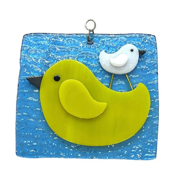 Glass Cover- Momma & Baby Bird