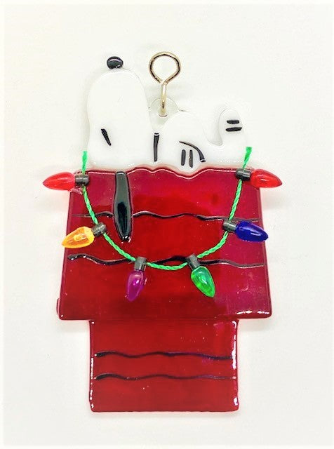 Glass Cover- Snoopy Christmas House