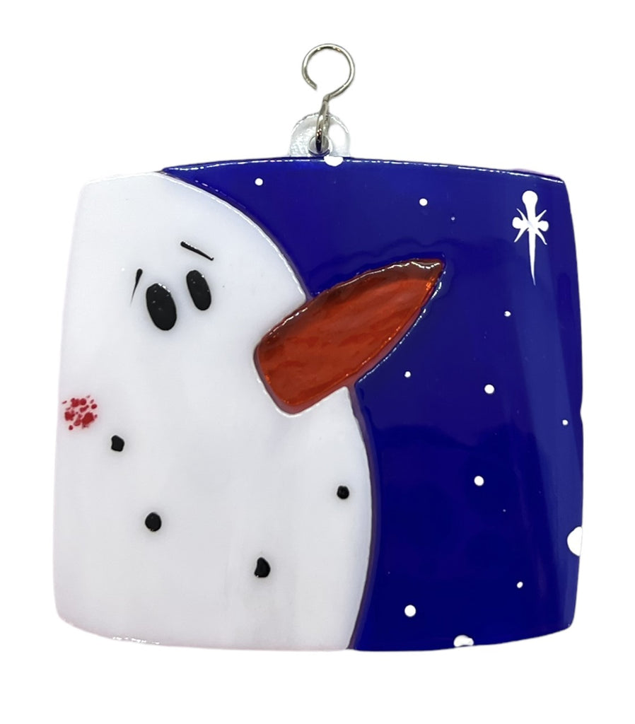 Glass Cover- Snow-gazing Snowman