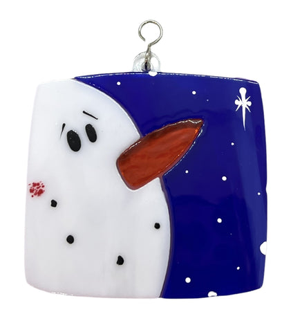 Glass Cover- Snow-gazing Snowman