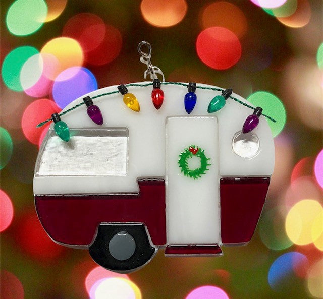 Glass Cover- Christmas Camper