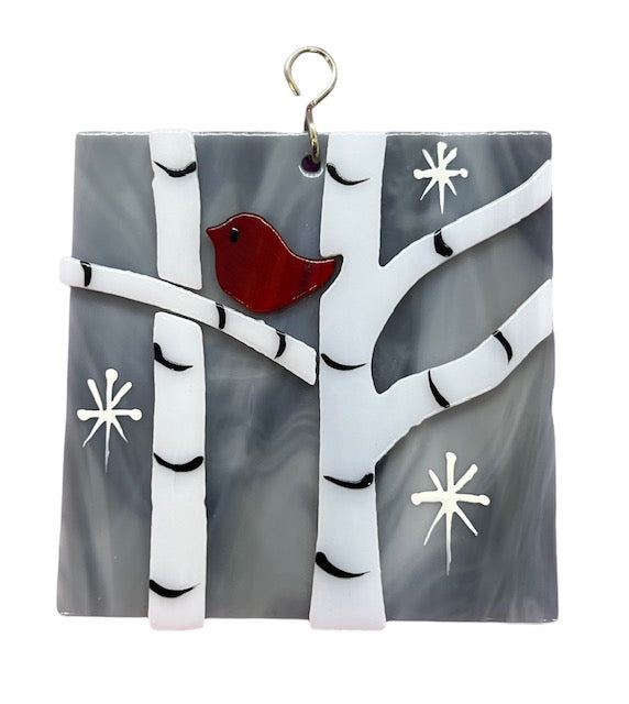 Glass Cover- Birch Trees WINTER