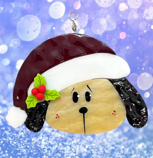 Glass Cover- Christmas Dog "Santa PAWS"